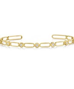 Michael M BR358 CONNECTION CUFF 14k yellow gold bangle bracelet