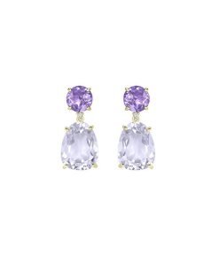 Vianna Brasil 18K Yellow Gold Amethyst Gemstone Earrings Y1196PAA.E1