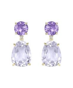 Vianna Brasil 18K Yellow Gold Amethyst Earrings Y1196PAA.E1
