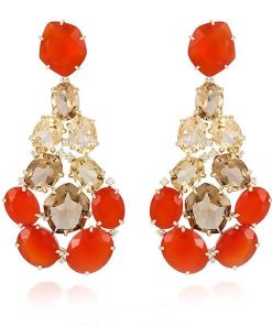 Vianna Brasil Seda 18K Yellow Gold Gemstone Designer Earrings Y1040COW.E1