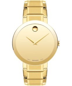 Movado yellow gold PVD 39 mm men's watch 0607180