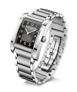 Baume et Mercier Hampton 10021 Rectangular Black Dial Stainless Steel Bracelet Ladies Watch