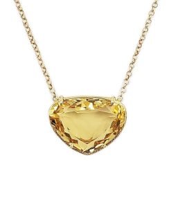 Vianna Brasil 18K Yellow Gold Citrine Diamond Necklace Y1210CIT.N2