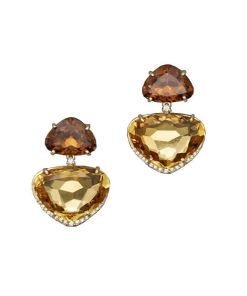 Vianna Brasil 18K Yellow Gold Diamond Citrine Earrings YA1210CIT.E2