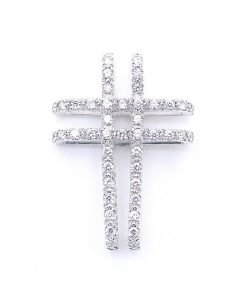 Verragio 18K White Gold Diamond Cross Pendant