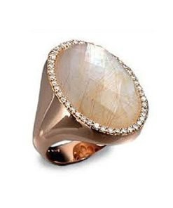 Roberto Coin 18K Rose Gold Rock Crystal Diamond Cocktail Ring