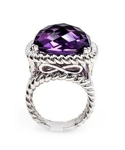 Amethyst Diamond Ring