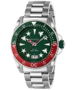 Gucci Green and Red 45mm Dive Men's Watch YA136222