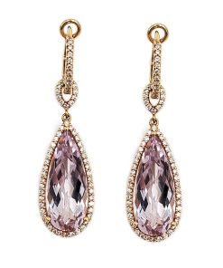 18K Rose Gold Amethyst Earrings