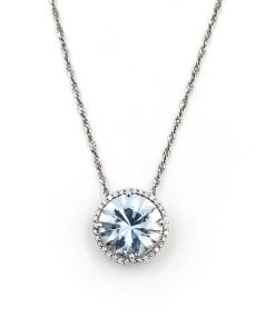 Diamond Blue Topaz Pendants Necklaces
