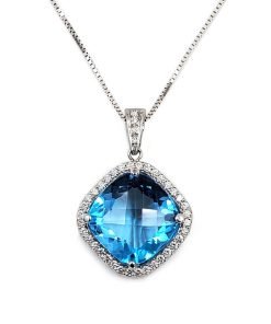 Blue Topaz Pendant Necklace