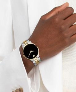 Movado Museum Classic Black Dial Stainless Steel & Yellow Gold PVD Men's Watch 0607200 - Image 4