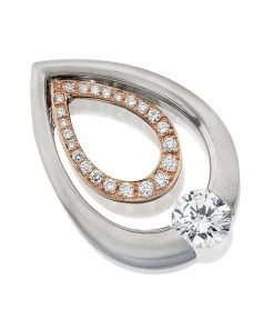 Gelin Abaci 14K White & Rose Gold Diamond Pendant TN-052