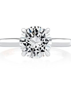 A.JAFFE 18K White Gold Solitaire Engagement Ring MECRD2543