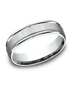 Benchmark 14K White Gold Men's Wedding Band RECF7602S14KW