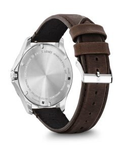 Swiss Army Silver Dial Brown Leather Strap 241907