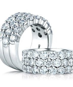 A.Jaffe WR0825 Three Row Shared Prong Anniversary Ring