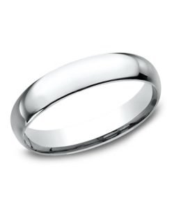 14K White Gold Polished Plain Men's Wedding Band LCF14014KW