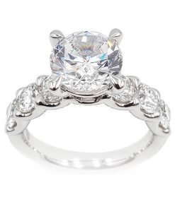 A.Jaffe 18K White Gold Round Diamond Engagement Ring MECRDF2521H/498