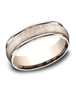 14K Rose Gold Men's Wedding Band RECF8658514KR