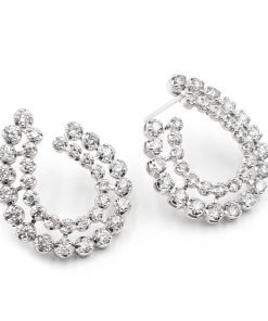 14K White Gold Diamond Earrings for Women