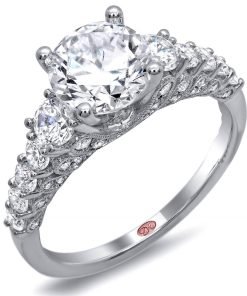 Demarco Three Stone Semi Mount Engagement Ring DW4613