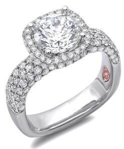 Demarco Square Shank Cushion Halo Engagement Ring Setting DW7000