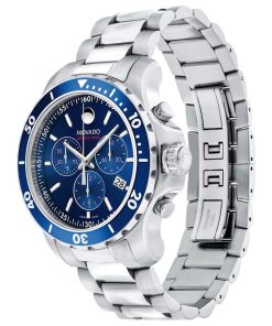 Movado Series 800 Blue Dial Chronograph Stainless Steel Men's Watch 2600141