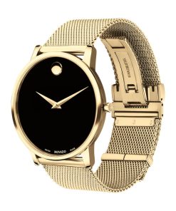 Movado Men's Yellow Gold Black Dial Watch 0607396