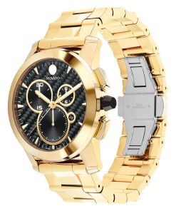Movado 0607563 Yellow Gold PVD Black Dial Men's Watch