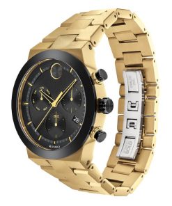 Movado Men's Yellow Gold Black Ceramic Chronograph Watch with Black Dial 3600731