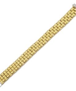 Roberto Coin Woven Yellow Gold Diamond Bracelet for Ladies