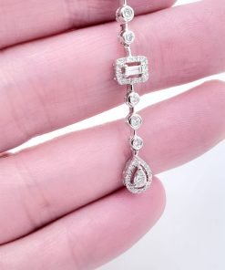 White Gold Diamond Drop / Dangle Earrings