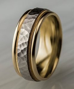 Benchmark Hammered Center Men's Band Benchmark 8mm men's wedding band CF15830814KWY