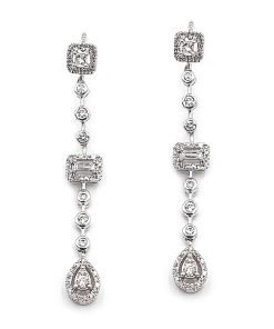 White Gold Diamond Drop Earrings