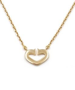 Cartier Coeur C de Cartier Yellow Gold Diamond 2C Heart Pendant Necklace