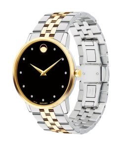 Movado Black Dial Diamond Men's Watch 0607202