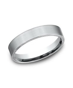 Benchmark Cross Edge Cut Satin Center 4.5mm Men's Wedding Band CF714521714KW