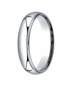 Benchmark 14K White Gold 5MM Milgrain Men's Wedding Band LCF35014KW