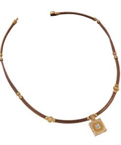 ALOR Petra Gold Chocolate Cable Diamond Necklace 08-55-3155-11