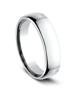 14K White Gold Euro Dome Men's Wedding Band EUCF15514KW