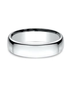 14K White Gold Euro Dome Men's Wedding Band EUCF15514KW