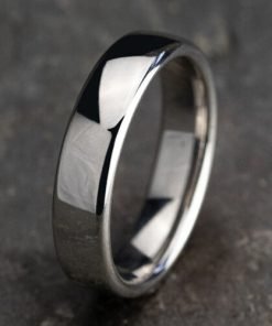 Benchmark 14K White Gold European Dome Men's Wedding Band EUCF15514KW