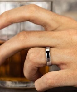 Benchmark 14K White Gold Men's Wedding Band EUCF15514KW