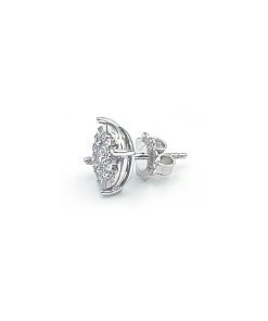 14k white gold women's diamond stud earrings
