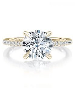 A.JAFFE 18K Yellow Gold Round Cut Engagement Ring MECRD2569/121