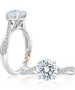 A.JAFFE Round Cut Diamond Split Shank Crossover Engagement Ring MECRD2545/167