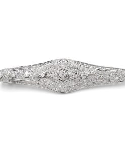 18K White Gold Diamond Pin Brooch