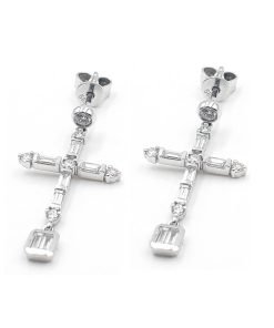 Diamond cross earrings for women