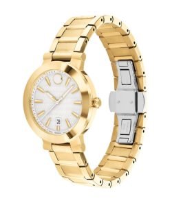 Movado Vizio Yellow Gold PVD Stainless Steel women's watch 0607636